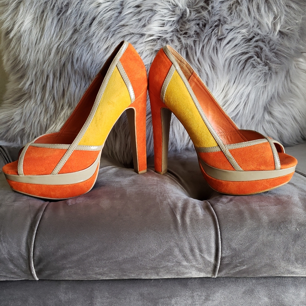 Color block heels